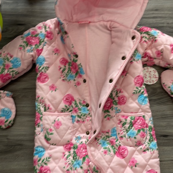 Mini Mou Girls Floral Winter Suit - Picture 4 of 5